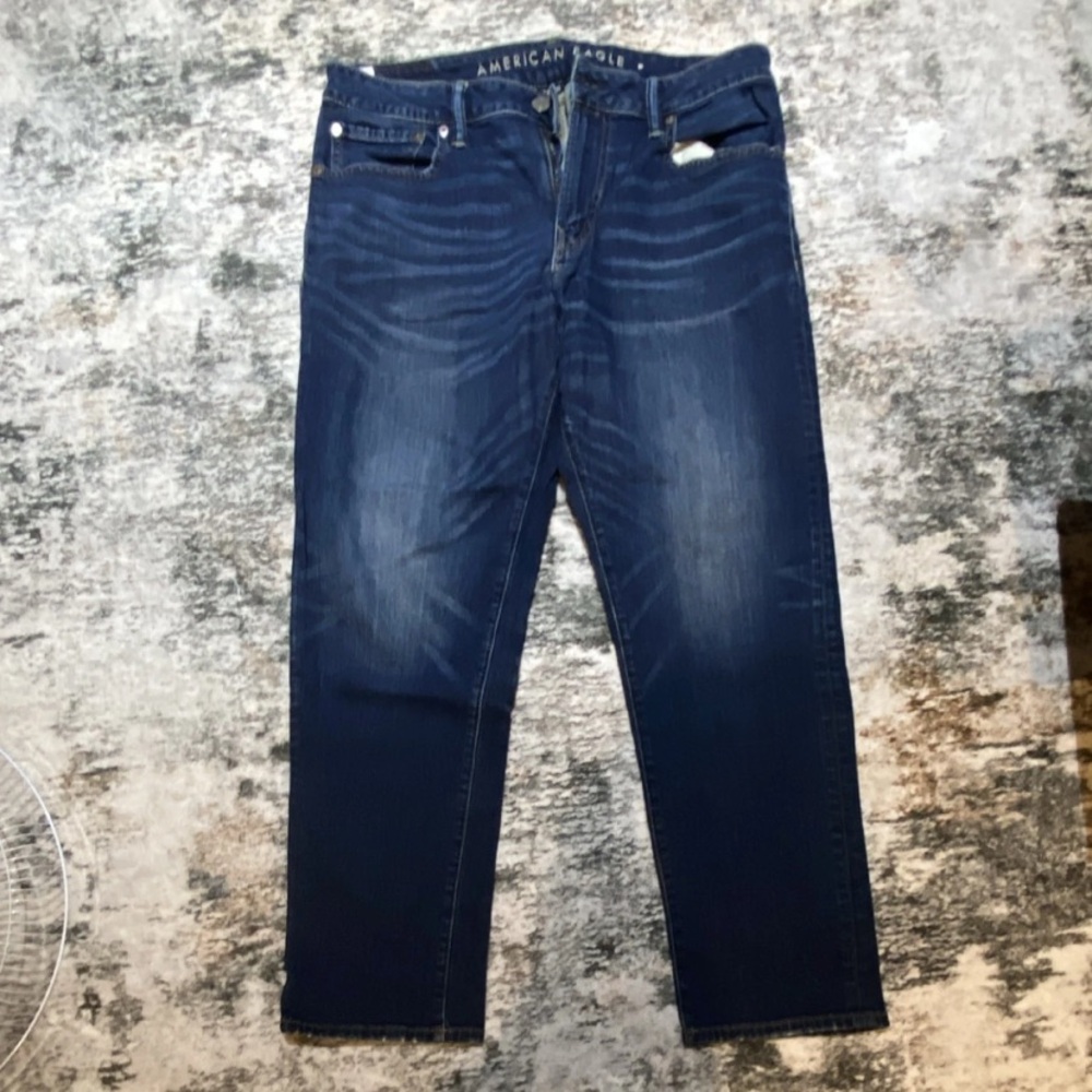 American Eagle Outfitters Men's Dark Blue Slim Jeans